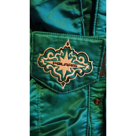 Polaris Teal Jacket Womens M Snowmobile Thermoloft Insulated Union Made VINTAGE - Picture 6 of 8